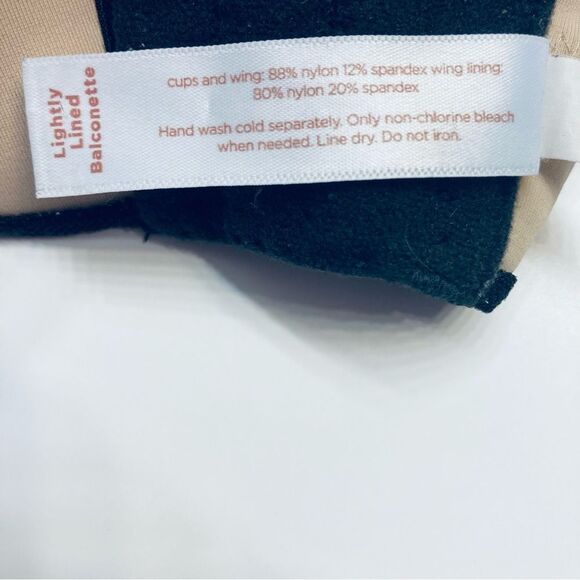 Cacique Lightly Lined Balconette Lace Bra Size 38C Black Floral Lace Overlay - Picture 6 of 6